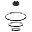 GLOBOSTAR® DIAMOND TRIO 61136-DECO Μοντέρνο Κρεμαστό Φωτιστικό Οροφής LED 100W 12123lm 360° AC 220-240V IP20 Ρυθμιζόμενο Λευκό CCT με Χειριστήριο από 2700K έως 6000K Dimmable - Lumileds SMD Chip - Μαύρο Ματ - Μ90 x Π90 x Υ90cm - 3 Χρόνια Εγγύηση