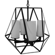 GLOBOSTAR® DASTAR 01001-1 Vintage Κρεμαστό Φωτιστικό Οροφής με Ντουί 4 x E27 AC 220-240V IP20 - Μαύρο & Λευκό - Μ52 x Π52 x Υ53cm