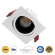 GLOBOSTAR® LEO-SQ 60289 Χωνευτό Κινούμενο Downlight Σποτ με Honeycomb Anti Glare Reflector LED 10W 1250lm 38° AC 220-240V IP20 Θερμό Λευκό 2700K - Bridgelux COB Chip & TÜV SÜD Driver - Λευκό & Μαύρο Ματ - Μ8.5 x Π8.5 x Υ6.6cm / Q7.5 x 7.5cm - 5 Χρόνια Εγγύηση