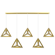 GLOBOSTAR® TRIANGLE 00610 Μοντέρνο Κρεμαστό Φωτιστικό Οροφής με Ντουί 5 x E27 AC 220-240V IP20 - Χρυσό - Μ170 x Π22 x Y130cm