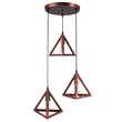 GLOBOSTAR® TRIANGLE 00618 Μοντέρνο Κρεμαστό Φωτιστικό Οροφής με Ντουί 3 x E27 AC 220-240V IP20 - Χάλκινο - Μ49 x Π49 x Y130cm
