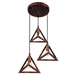GLOBOSTAR® TRIANGLE 00618 Μοντέρνο Κρεμαστό Φωτιστικό Οροφής με Ντουί 3 x E27 AC 220-240V IP20 - Χάλκινο - Μ49 x Π49 x Y130cm
