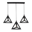 GLOBOSTAR® TRIANGLE 00621 Μοντέρνο Κρεμαστό Φωτιστικό Οροφής με Ντουί 3 x E27 AC 220-240V IP20 - Μαύρο - Μ70 x Π22 x Y130cm