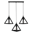 GLOBOSTAR® TRIANGLE 00621 Μοντέρνο Κρεμαστό Φωτιστικό Οροφής με Ντουί 3 x E27 AC 220-240V IP20 - Μαύρο - Μ70 x Π22 x Y130cm