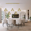 GLOBOSTAR® TRIANGLE 00610 Μοντέρνο Κρεμαστό Φωτιστικό Οροφής με Ντουί 5 x E27 AC 220-240V IP20 - Χρυσό - Μ170 x Π22 x Y130cm