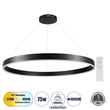 GLOBOSTAR® VENOM 61182 Μοντέρνο Κρεμαστό Φωτιστικό Οροφής LED 75W 8818lm 120° AC 220-240V IP20 Ρυθμιζόμενο Λευκό CCT με Χειριστήριο από 2700K έως 6000K Dimmable - Lumileds SMD Chip - Μαύρο Ματ - Μ100 x Π100 x Υ6.5cm - 3 Χρόνια Εγγύηση