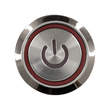 GLOBOSTAR® BUTTON 70786 Φωτιζόμενος Χωνευτός Διακόπτης Push On LED DC 12V 1 x 3A 690W Max Αδιάβροχο IP65 Κόκκινο - Μ1.8 x Π1.8 x Υ2cm