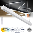GLOBOSTAR® ORION 61031-P Μοντέρνο Γραμμικό Κρεμαστό Φωτιστικό Οροφής LED 72W 8600lm 120° AC 220-240V IP20 Ρυθμιζόμενο Λευκό CCT με Χειριστήριο από 2700K έως 6000K Dimmable - Lumileds SMD Chip - Λευκό Ματ - Μ120 x Π5.5 x Υ7cm - 3 Χρόνια Εγγύηση