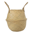 GloboStar® Artificial Garden IBIZA 20197 Διακοσμητικό Ψάθινο Καλάθι - Κασπώ Γλάστρα - Flower Pot  Μπεζ Π33cm x Υ40cm