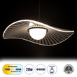 GLOBOSTAR® ACRYLICA 60974 Μοντέρνο Κρεμαστό Φωτιστικό Οροφής LED 20W 2240lm 360° AC 220-240V IP20 Ρυθμιζόμενο Λευκό CCT με On/Off 2700K/4500K/6000K - Lumileds SMD Chip - Διάφανο & Μαύρο Ματ - Μ40 x Π40 x Υ6.5cm - 3 Χρόνια Εγγύηση