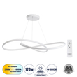 GLOBOSTAR® DEXTER 60918 Μοντέρνο Κρεμαστό Φωτιστικό Οροφής LED 120W 13440lm 300° AC 220-240V IP20 Ρυθμιζόμενο Λευκό CCT με Χειριστήριο από 2700K έως 6000K Dimmable - Lumileds SMD Chip - Λευκό Ματ - Μ103 x Π103 x Υ22cm - 3 Χρόνια Εγγύηση