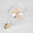 GLOBOSTAR® LOVE YOU 99261 Λάμπα E27 G125 LED 4W 340lm 360° AC 220-240V IP20 Ultra Θερμό Λευκό 2200K Dimmable - Filament Chip - Διάφανο - Μ12.5 x Π12.5 x Υ18cm - 3 Χρόνια Εγγύηση