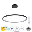 GLOBOSTAR® DIAMOND 61520 Μοντέρνο Κρεμαστό Φωτιστικό Οροφής LED 67W 7504lm 360° AC 220-240V IP20 Ρυθμιζόμενο Λευκό CCT με Χειριστήριο από 2700K έως 6000K Dimmable - Lumileds SMD Chip - Μαύρο Ματ - Μ80 x Π80 x Υ110cm - 3 Χρόνια Εγγύηση