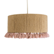 GLOBOSTAR® PUERTORICO 02096 Boho Κρεμαστό Φωτιστικό Οροφής με Ντουί 1 x E27 AC 220-240V IP20 - Μπεζ & Ροζ - Μ50 x Π50 x Υ27cm