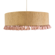 GLOBOSTAR® PUERTORICO 02097 Boho Κρεμαστό Φωτιστικό Οροφής με Ντουί 3 x E27 AC 220-240V IP20 - Μπεζ & Ροζ - Μ80 x Π80 x Υ27cm