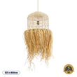 GLOBOSTAR® BASSETERRE 02162 Boho Κρεμαστό Φωτιστικό Οροφής με Ντουί 1 x E27 AC 220-240V IP20 - Μπεζ - Μ35 x Π35 x Υ60cm