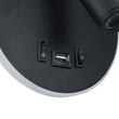 GLOBOSTAR® LADY-R 60938 Μοντέρνο Φωτιστικό Τοίχου - Απλίκα Ξενοδοχείου Reading Light με Φορτιστή USB 3A LED 6W 600lm 36° & 360° AC 220-240V IP20 Φυσικό Λευκό 4500K - Bridgelux COB Chip & TÜV SÜD Driver - Μαύρο Ματ - Μ15 x Π15 x Υ7cm - 3 Χρόνια Εγγύηση
