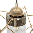 GLOBOSTAR® PLEX 202-0037 Μοντέρνο Κρεμαστό Φωτιστικό Οροφής με Ντουί 1 x E27 AC 220-240V IP20 - Χρυσό & Διάφανο - Μ25 x Π25 x Υ23cm