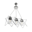 GLOBOSTAR® PLEX 202-0039 Μοντέρνο Κρεμαστό Φωτιστικό Οροφής με Ντουί 3 x E27 AC 220-240V IP20 - Ασημί & Διάφανο - Μ56 x Π17 x Υ24cm