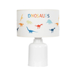 GloboStar® DINO 204-0028 Παιδικό Eπιτραπέζιο Φωτιστικό Πορτατίφ Μονόφωτο 1 x E27 IP20 Πολύχρωμο Ύφασμα με Λευκό Πλαστικό - Μ24 x Π24 x Υ32cm