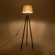 GloboStar® SAGA 204-0034 Μοντέρνο Eπιδαπέδιο Φωτιστικό Μονόφωτο 1 x E27 IP20 Καφέ Ξύλο με Καφέ Ύφασμα - Μ38 x Π38 x Υ140cm