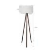 GloboStar® SAGA 204-0035 Μοντέρνο Eπιδαπέδιο Φωτιστικό Μονόφωτο 1 x E27 IP20 Καφέ Ξύλο με Λευκό Ύφασμα - Μ38 x Π38 x Υ140cm