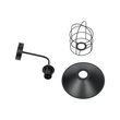 GLOBOSTAR® CAGE 203-0096 Vintage Φωτιστικό Τοίχου - Απλίκα με Ντουί 1 x E27 AC 220-240V IP20 - Μαύρο - M22 x Π28 x Υ35cm