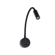 GLOBOSTAR® GOOSE 61690 Μοντέρνο Φωτιστικό Τοίχου - Απλίκα Ξενοδοχείου Reading Light LED 3W 300lm 36° AC 220-240V IP20 Θερμό Λευκό 2700K - CREE XPE Chip & TÜV SÜD Driver - Μαύρο Ματ - Μ6.5 x Π15 x Υ24.5cm - 3 Χρόνια Εγγύηση