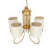 GLOBOSTAR® TRITON 203-0254 Vintage Κρεμαστό Φωτιστικό Οροφής με Ντουί 5 x E27 AC 220-240V IP20 - Χρυσό & Μπεζ - Μ50 x Π50 x Υ48cm