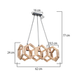 GLOBOSTAR® DRURI 203-0256 Vintage Κρεμαστό Φωτιστικό Οροφής με Ντουί 3 x E27 AC 220-240V IP20 - Μπεζ - Μ62 x Π19.5 x Υ24cm