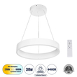 GLOBOSTAR® VENOM 61174 Μοντέρνο Κρεμαστό Φωτιστικό Οροφής LED 30W 3513lm 120° AC 220-240V IP20 Ρυθμιζόμενο Λευκό CCT με Χειριστήριο από 2700K έως 6000K Dimmable - Lumileds SMD Chip - Λευκό Ματ - Μ40 x Π40 x Υ6.5cm - 3 Χρόνια Εγγύηση