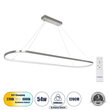 GLOBOSTAR® BOLIVAR 61273 Μοντέρνο Κρεμαστό Φωτιστικό Οροφής LED 54W 6210lm 360° AC 220-240V IP20 Ρυθμιζόμενο Λευκό CCT με Χειριστήριο από 2700K έως 6000K Dimmable - Lumileds SMD Chip - Νίκελ Βούρτσας - Μ120 x Π30 x Υ2cm - 3 Χρόνια Εγγύηση
