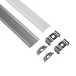 GLOBOSTAR® ALP-LINEAR CURBARIO 70802-1M Επιφανειακό Εύκαμπτο Προφίλ Αλουμινίου με Λευκό Γαλακτερό Πατητό Κάλυμμα για Ταινίες LED IP20 - Ασημί & Λευκό - Μ100 x Π1.8 x Υ0.5cm