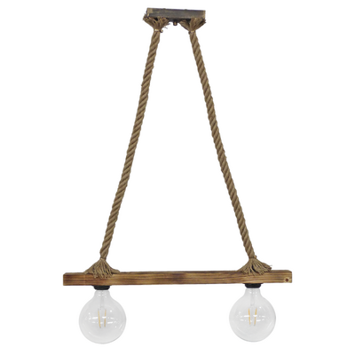 Ράγα μοντέρνο φωτιστικό Ε/27 RAGA 2L ROPE WOOD