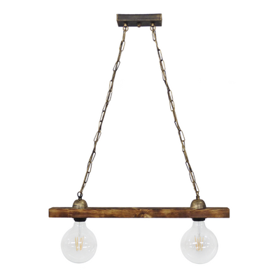 Ράγα μοντέρνο φωτιστικό Ε/27 RAGA 2L CHAIN WOOD