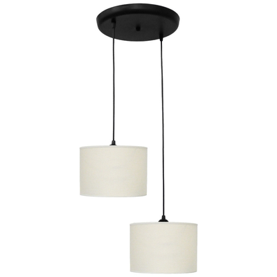 ΗΚ-01 PENDEL 2L ΛΕΥΚΟ/ΚΡΕΜ-ΒL / CREAM WHITE-BL Μοντέρνο φωτιστικό 2φωτο κύλινδρος