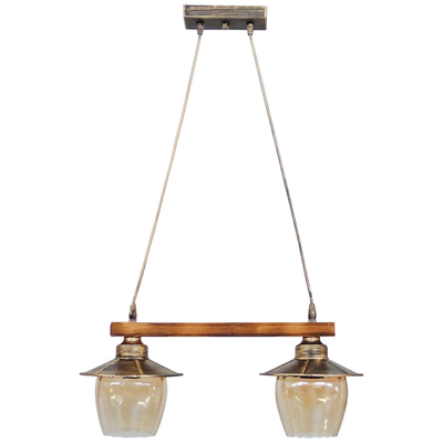Κρεμαστό φωτιστικό με γυαλιά μελί R-98CABLE RAGA 2/L BRONZE