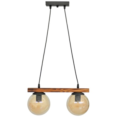 Κρεμαστό φωτιστικό με γυαλιά μελί R-600 CABLE RAGA 2/L WOOD