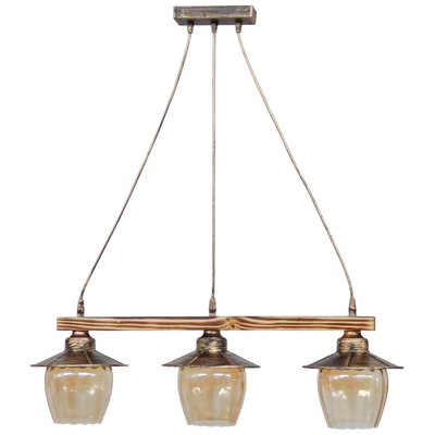 Κρεμαστό φωτιστικό με γυαλιά μελί R-98CABLE RAGA 3/L BRONZE