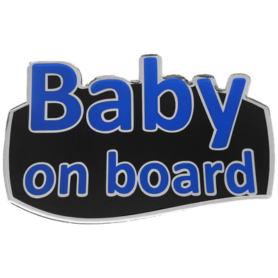 BABY ON BOARD ΑΥΤΟΚΟΛΛΗΤΟ ΕΞΩΤΕΡΙΚΗΣ ΧΡΗΣΗΣ 18,7 Χ 11,9 cm ΜΠΛΕ/ΜΑΥΡΟ/ΧΡΩΜΙΟ ΜΕ ΕΠΙΚΑΛΥΨΗ ΕΠΟΞΕΙΔΙΚΗΣ ΡΥΤΙΝΗΣ (ΥΓΡΟ ΓΥΑΛΙ) - 1 ΤΕΜ.
