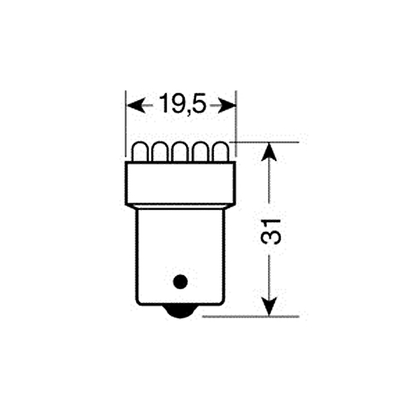 ΛΑΜΠΑ ΜΟΝΟΠΟΛΙΚΗ 11LED ΚΟΚΚΙΝΟ ΧΡΩΜΑ 12V