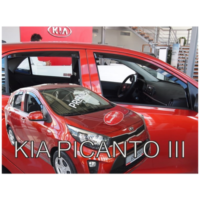 KIA PICANTO III 5D 2017+ - ΣΕΤ ΑΝΕΜΟΘΡΑΥΣΤΕΣ ΑΥΤΟΚΙΝΗΤΟΥ ΑΠΟ ΕΥΚΑΜΠΤΟ ΦΙΜΕ ΠΛΑΣΤΙΚΟ HEKO - 4 ΤΕΜ.