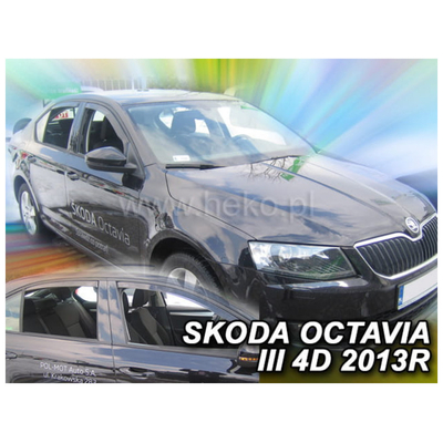 SKODA OCTAVIA III 5D LTB 2013-2020 ΣΕΤ ΑΝΕΜΟΘΡΑΥΣΤΕΣ ΑΥΤΟΚΙΝΗΤΟΥ ΑΠΟ ΕΥΚΑΜΠΤΟ ΦΙΜΕ ΠΛΑΣΤΙΚΟ HEKO - 4 ΤΕΜ.