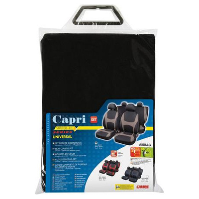 Καλύμματα Καθισμάτων CAPRI SET 4τεμ. Μαύρο/Γκρι
