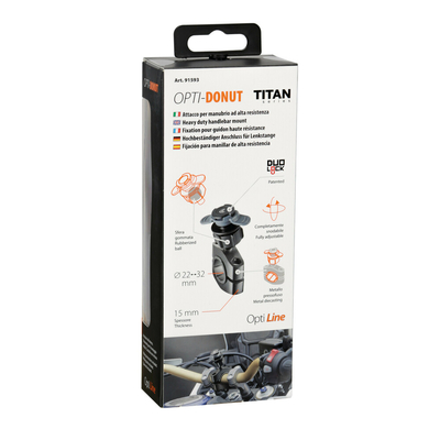 ΒΑΣΗ ΣΤΗΡΙΞΗΣ ΚΙΝΗΤΟΥ MOTO DONUT ΓΙΑ ΜΠΑΡΑ 22-32 mm (ΘΗΚΕΣ OPTI CASE) TITAN SERIES LAMPA  - 1 TEM.