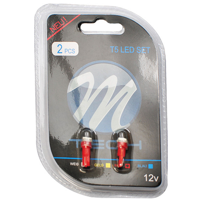 T5 12V W2x4,6d LED 1xSMD5050 ΚΟΚΚΙΝΟ (ΚΑΡΦΩΤΟ ΑΚΑΛΥΚΟ) BLISTER 2ΤΕΜ.