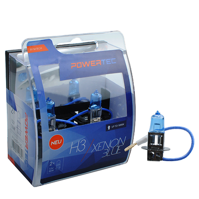 H3 12V 55W PK22s 5.000K POWERTEC XENON BLUE 2ΤΕΜ. M-TECH