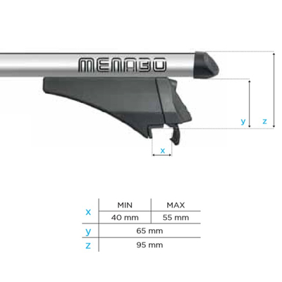 ΜΠΑΡΕΣ ΟΡΟΦΗΣ ΑΝΟΔΙΩΜΕΝΟΥ ΑΛΟΥΜΙΝΙΟΥ TIGER SILVER 120 cm MENABO (STANDARD - RAISED/FLUSH RAILS) - 2 ΤΕΜ.