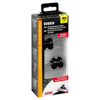 ΜΠΟΜΠΙΝΕΣ ΚΙΤ ΣΤΗΡΙΞΗΣ ΜΑΥΡΑ ΑΛΟΥΜΙΝΙΟΥ ΓΙΑ ΚΑΒΑΛΕΤΑ M6x1mm 2ΤΕΜ.