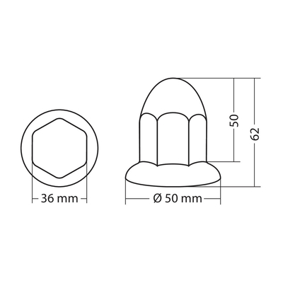ΚΑΠΑΚΙΑ ΜΠΟΥΛΟΝΙΩΝ ΦΟΡΤΗΓΟΥ ΠΛΑΣΤΙΚΑ ΧΡΩΜΙΟΥ (ΜΥΤΕΡΑ) 27mm 8ΤΕΜ.